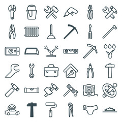 Set of 36 repair outline icons