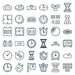 Set of 36 minute outline icons