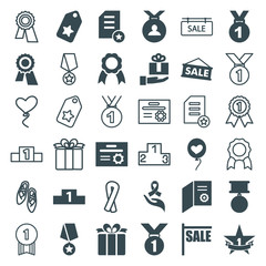 Set of 36 ribbon filled and outline icons