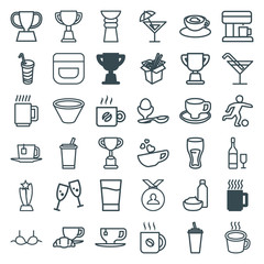 Set of 36 cup outline icons