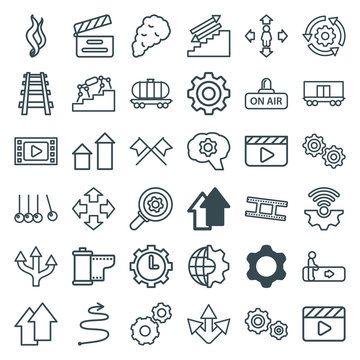 Set of 36 motion outline icons