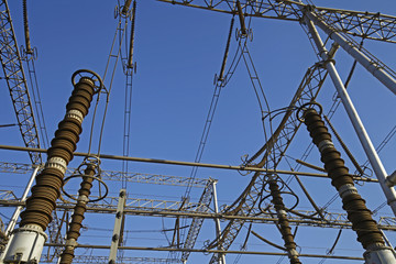 High voltage electric tower line
