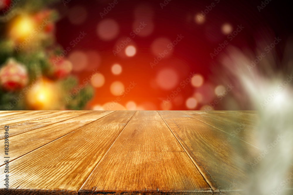 Wall mural table background christmas