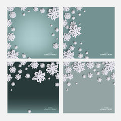 Fototapeta na wymiar Set vector illustration of a snowflake paper for Christmas Background - eps 10. New Year Cards