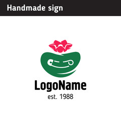 Fototapeta premium sign green cactus, suitable for hand maid activities or flower shop