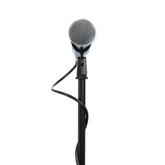 Fototapeta premium Microphone with stand isolated on white background