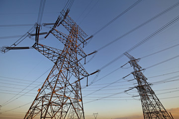 High voltage electric tower line