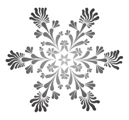 Beautiful snowflake on white background