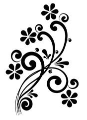 Decorative floral vector monogram