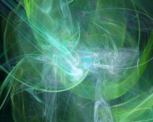 A abstract fractal background created using the recursive fractal flame algorithm.