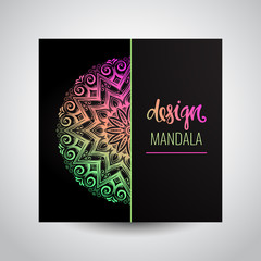 Modern template for design, bright Indian ornament Mandala. Can be used to print on the phone, to create a poster, tattoo, yoga Mat.