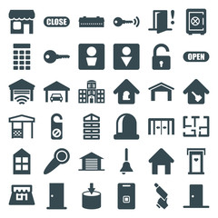 Set of 36 door filled icons