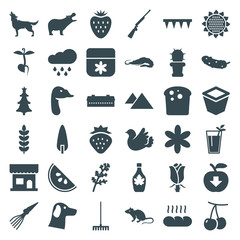 Obraz premium Set of 36 nature filled icons
