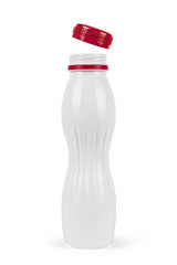 Yogurt plastic bottle  isolated on background.