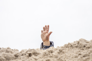 Young boy playing on the beach