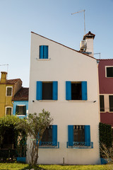Fototapeta na wymiar Colorful houses in Burano island , Italy