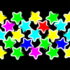 Seamless vector background with decorative stars. The stroke of the pen. Textile rapport.