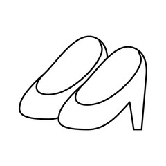 heel shoes monochrome silhouette on white background vector illustration