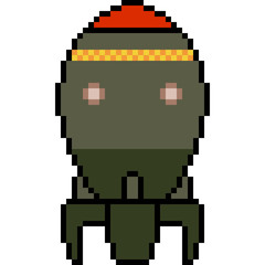 vector pixel art nuke missile