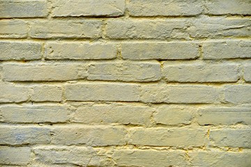 Red White Wall Background. Old Grungy Brick Wall Horizontal Texture. Brickwall Backdrop. Stonewall Wallpaper. Vintage Wall With Peeled Plaster. Brick Wall With White Uneven Stucco