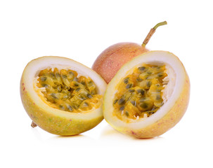 Ripe Passion fruits isolated on white background