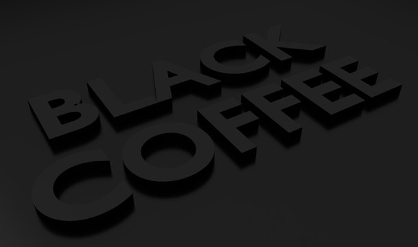 Black coffee 3D text 