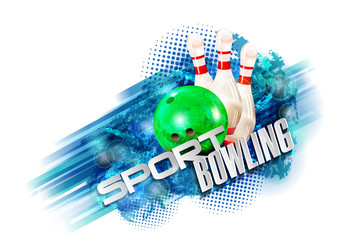 Sample text. bowling ball abstract background