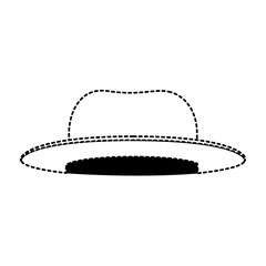 top-hat in black dotted silhouette on white background vector illustration
