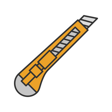 recommend clip art: Stationery knife color icon