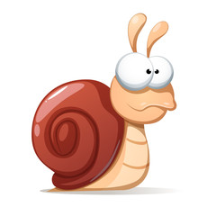 Funny, cute snail illustration. Shadowand reflect Vector eps10 © rwgusev