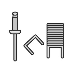 Stapler pins color icon