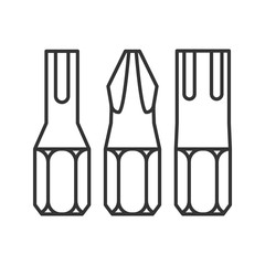 Screwdriver bits linear icon