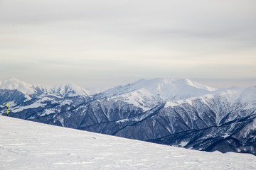 Obraz premium Caucasus Mountains, Georgia, ski resort Gudauri.