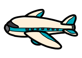 airplane / cartoon vector and illustration, hand drawn style, isolated on white background.