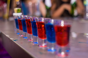 Shots of Colors in party night 