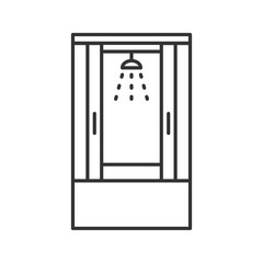 Shower cabin linear icon