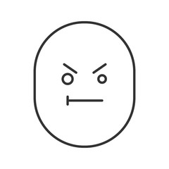 Angry smile linear icon