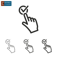 Touch - outline vector icon. Editable stroke.