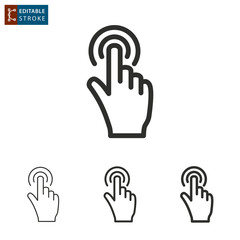 Touch - outline vector icon. Editable stroke.