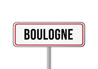 Panneau entrée ville France Boulogne 
