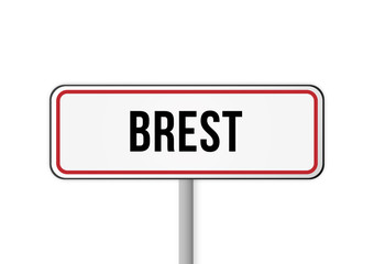 Panneau entrée ville France Brest