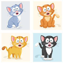 Cats Vector Illustration Set