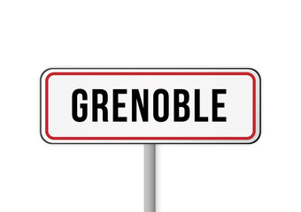 Panneau entrée ville France Grenoble