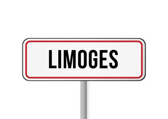 Panneau signalisation entrée ville Limoges France
