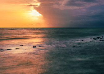 sunset on the sea