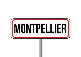 Panneau signalisation entrée ville Montpellier France