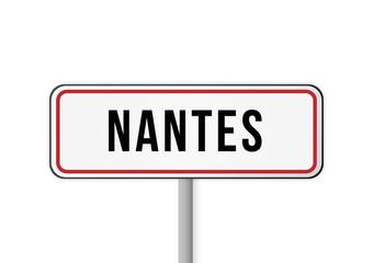 Panneau, signalisation entrée ville Nantes