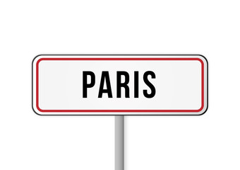 Panneau, signalisation entrée ville paris
