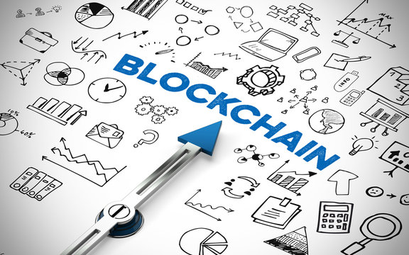 Blockchain Konzept auf Kompass