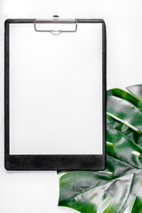 set for business strategy on table background top view space for